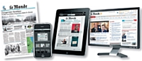 Pour 29,90 euros par mois, Le Monde propose une offre Quadriplay permettant aux abonnés de s'informer par le biais du Web, du papier, de l'iPhone et de l'iPad.